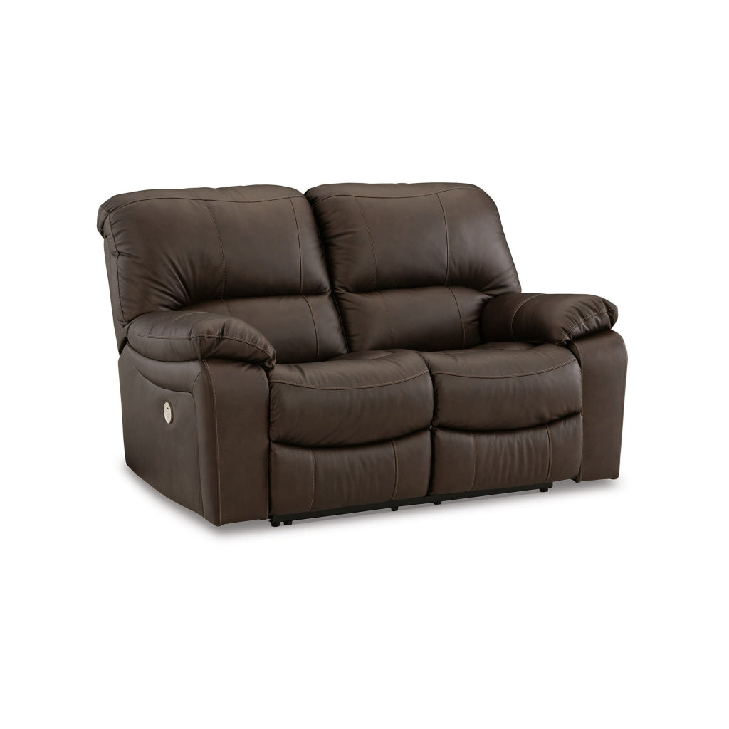 Ashley Niy 65" Power Recliner Loveseat, Brown Leather