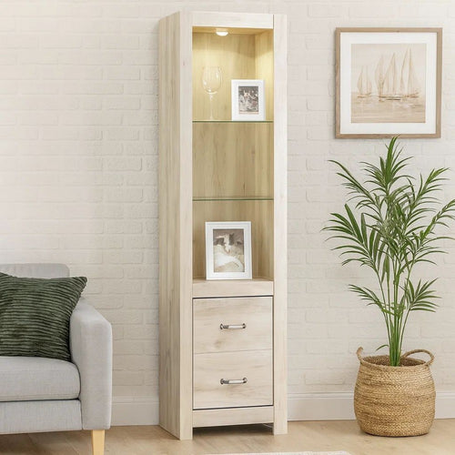 Ashley 72" Wood Pier, 4 Adjustable Shelves, Antiqued White Wood