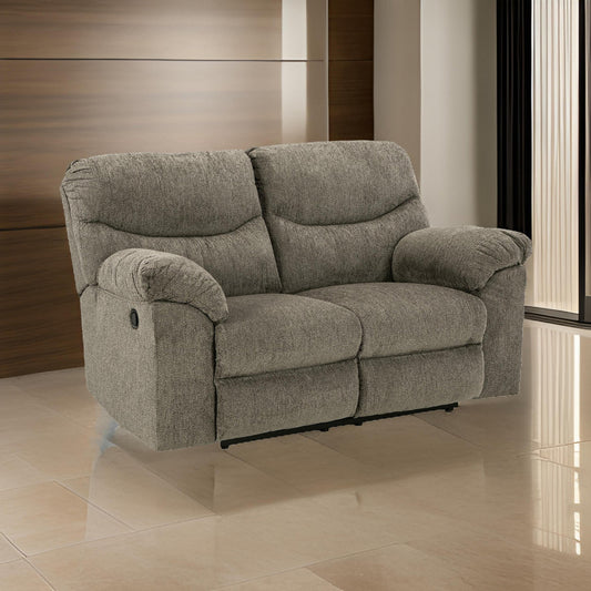 Ashley Tul 70" Manual Recliner Loveseat, Taupe Gray Polyester
