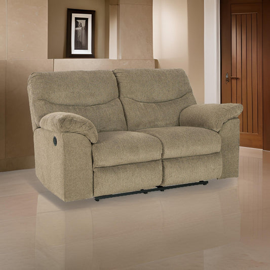 Ashley Tul 70" Manual Recliner Loveseat, Soft Beige Brown Polyester