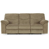 Tul 93 Inch Manual Recliner Sofa Soft Cushioned Beige Brown Polyester By Casagear Home BM309313