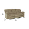 Tul 93 Inch Manual Recliner Sofa Soft Cushioned Beige Brown Polyester By Casagear Home BM309313