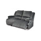 Yan 68 Inch Manual Recliner Loveseat Cushioned Charcoal Gray Polyester By Casagear Home BM309317