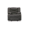 Zoj 40 Inch Manual Recliner Chair Rocker Cushioned Gray Faux Leather By Casagear Home BM309319