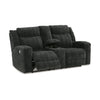 Kavi 76 Inch Power Recliner Loveseat Drop Down Table Black Polyester By Casagear Home BM309324