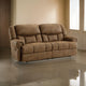 Ashley Avi 92" Sofa, Dual Seat Manual Recliner, Brown Faux Leather