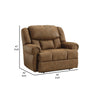 Avi 50 Inch Chair Wide Seat Power Recliner Cushioned Brown Faux Leather By Casagear Home BM309328