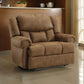 Avi 50 Inch Chair Wide Seat Power Recliner Cushioned Brown Faux Leather By Casagear Home BM309328