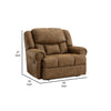 Avi 55 Inch Chair Pull Tab Manual Recliner Wide Seat Brown Faux Leather By Casagear Home BM309329