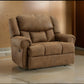 Avi 55 Inch Chair Pull Tab Manual Recliner Wide Seat Brown Faux Leather By Casagear Home BM309329