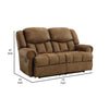 Avi 75 Inch Loveseat Manual Recliner Cushioned Brown Faux Leather By Casagear Home BM309331