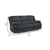 Wie 87 Inch Power Recliner Sofa, USB, Slate Gray Poly Chenille Upholstery By Casagear Home