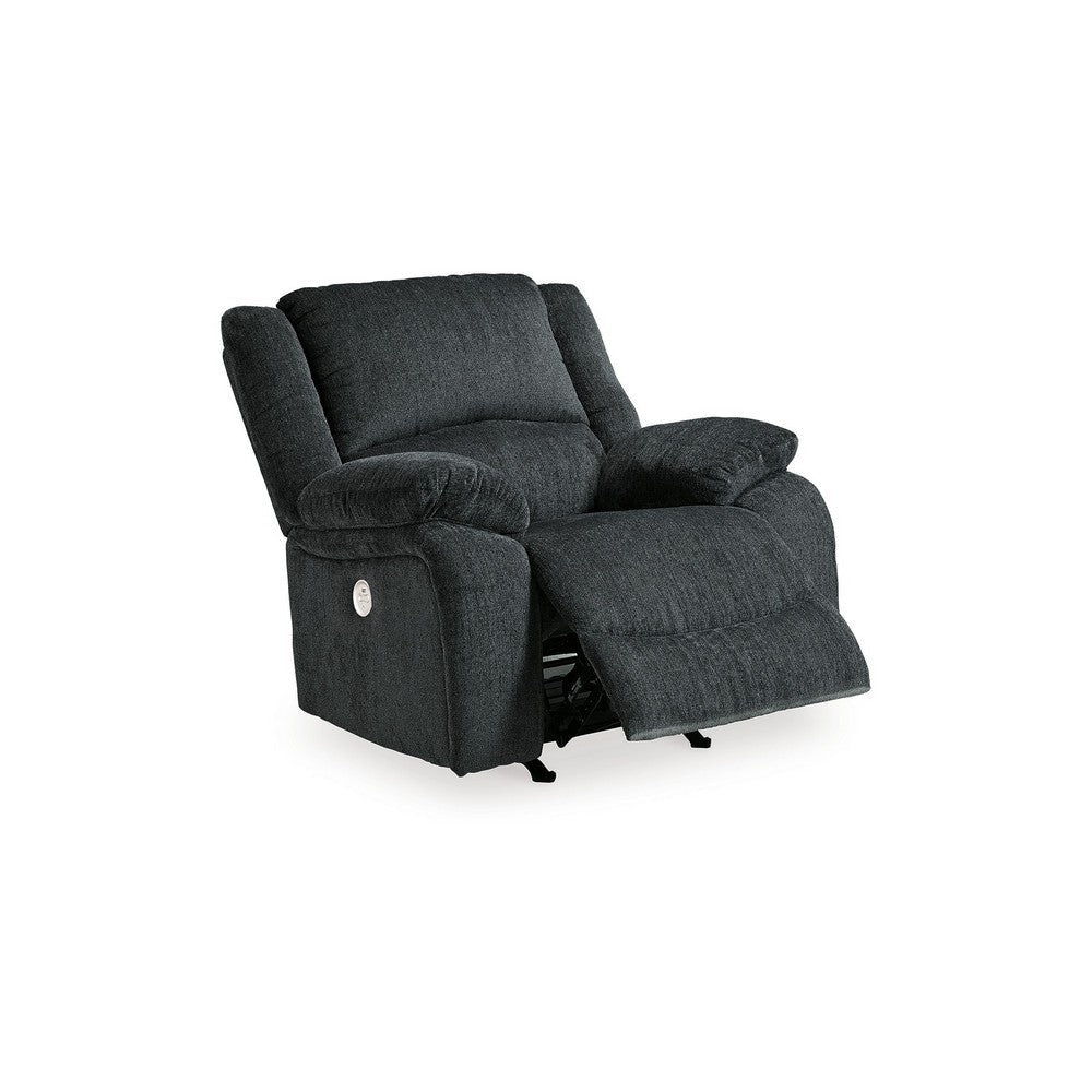 Ashley Wie 39 Inch Power Recliner Chair Rocker Slate Gray Chenille Upholstery BM309334