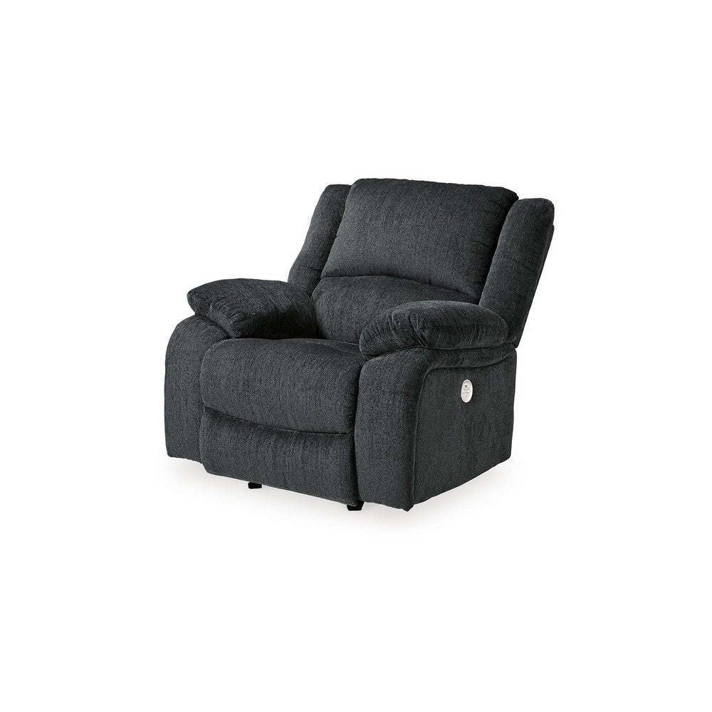 Ashley Wie 39 Inch Power Recliner Chair Rocker Slate Gray Chenille Upholstery BM309334