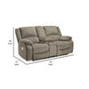 Wie 76 Inch Power Recliner Loveseat Center Console Pewter Gray Chenille By Casagear Home BM309336