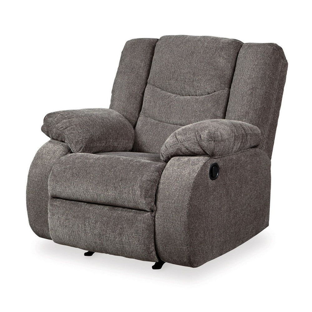 Ashley Tee 40’’ Manual Recliner Chair Rocker Gray Chenille