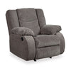 Ashley Tee 40" Manual Recliner Chair, Rocker, Gray Chenille
