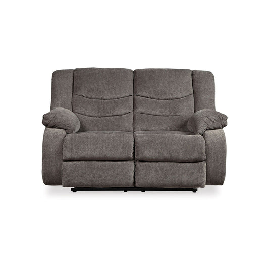 Ashley Tee 63" Manual Recliner Loveseat, Cushioned, Gray Chenille