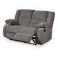 Tee 63 Inch Manual Recliner Loveseat Cushioned Gray Chenille Upholstery By Casagear Home BM309342