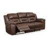 Aky 90 Inch Power Recliner Sofa Cushioned Seat Dark Brown Faux Leather By Casagear Home BM309350