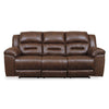 Aky 90 Inch Manual Recliner Sofa Cushioned Seat Dark Brown Faux Leather By Casagear Home BM309351