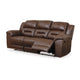 Aky 90 Inch Manual Recliner Sofa Cushioned Seat Dark Brown Faux Leather By Casagear Home BM309351