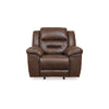 Ashley Aky 43’’ Power Recliner Chair Rocker Dark Brown Faux Leather