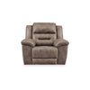 Ashley Aky 43’’ Power Recliner Chair Rocker Soft Taupe Faux Leather