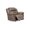 Ashley Aky 43’’ Power Recliner Chair Rocker Soft Taupe Faux Leather