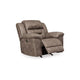Ashley Aky 43’’ Power Recliner Chair Rocker Soft Taupe Faux Leather