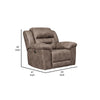 Ashley Aky 43’’ Power Recliner Chair Rocker Soft Taupe Faux Leather