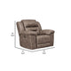 Ashley Aky 43’’ Power Recliner Chair Rocker Soft Taupe Faux Leather