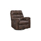 Cuf 39 Inch Swivel Glider Recliner, Grid Tufting, Vegan Leather, Brown By Casagear Home