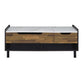 47 Inch Coffee Table Faux Marble Finished Top Lift Top Brown Black By Casagear Home BM309383