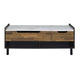 47 Inch Coffee Table Faux Marble Finished Top Lift Top Brown Black By Casagear Home BM309383
