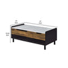 47 Inch Coffee Table Faux Marble Finished Top Lift Top Brown Black By Casagear Home BM309383