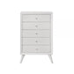 Siam 48 Inch Tall Dresser Chest 5 Drawers Rubberwood Sleek Modern White By Casagear Home BM309433