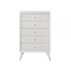 Siam 48 Inch Tall Dresser Chest 5 Drawers Rubberwood Sleek Modern White By Casagear Home BM309433