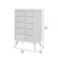 Siam 48 Inch Tall Dresser Chest 5 Drawers Rubberwood Sleek Modern White By Casagear Home BM309433