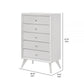 Siam 48 Inch Tall Dresser Chest 5 Drawers Rubberwood Sleek Modern White By Casagear Home BM309433