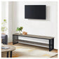 Nori 70 Inch TV Media Entertainment Console Metal Base Oak Brown Black By Casagear Home BM309439