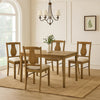 5 Piece Dining Table Set with 4 Chairs, Rubberwood, Weathered Oak By Casagear Home