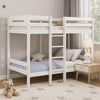 Asin Twin Bunk Bed with Front Facing Ladder, Pine Wood, Crisp White Finish By Casagear Home