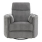 Sage 37 Inch Manual Recliner with Swivel Chenille Upholstery Charcoal By Casagear Home BM309452