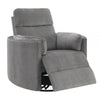 Sage 37 Inch Manual Recliner with Swivel Chenille Upholstery Charcoal By Casagear Home BM309452