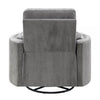Sage 37 Inch Manual Recliner with Swivel Chenille Upholstery Charcoal By Casagear Home BM309452