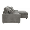 84 Inch Sectional Sofa 6 Pillows L Shape Corduroy Upholstery Gray By Casagear Home BM309454