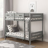 Asin Twin Bunk Bed with Front Facing Ladder, Solid Pine Wood, White Finish By Casagear Home