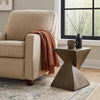 17 Inch Accent Table, Heavy-Duty Durability Cement, Weathered Oak Brown By Casagear Home