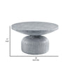 Lylie 30 Inch Coffee Table Round Naturalistic Design Gray Durable Cement By Casagear Home BM309460